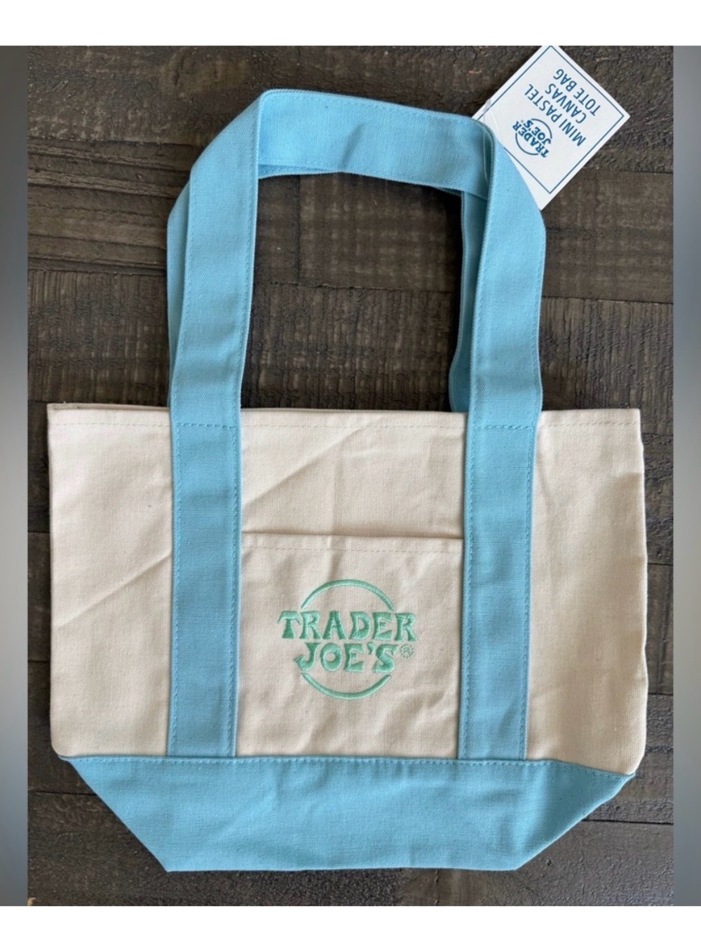 Trader Joe’s Light Blue Canvas Tote Bag